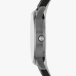 Mens Analog Watch-Black Leather Strap With Black Dial - Image 2