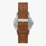 Mens Analog Watch-Brown Leather Strap With Silver Dial - Image 4