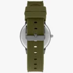 Mens Analog Watch-Green Leather Strap With Silver Dial - Image 4