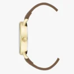 Mens Analog Watch-Warm Brown Leather Strap With Gold Dial - Image 2