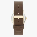 Mens Analog Watch-Warm Brown Leather Strap With Gold Dial - Image 3