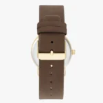 Mens Analog Watch-Warm Brown Leather Strap With Gold Dial - Image 4