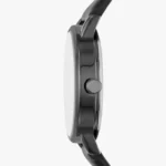 Womens Analog Watch-Black Leather Strap With Black Dial - Image 2