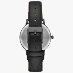 Womens Analog Watch-Black Leather Strap With Black Dial - Image 4