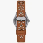 Womens Analog Watch-Brown Leather Strap With Silver Dial - Image 3