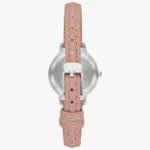 Womens Analog Watch-Pink Leather Strap With Silver Dial - Image 3
